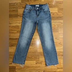 M Jeans by Maurices Classic Straight Jeans Pockets Raw Hem Women's Size 4 Short